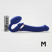 Синий безремневой страпон Multi Orgasm Size M с клиторальной стимуляцией - Strap-on-me - купить с доставкой в Кургане