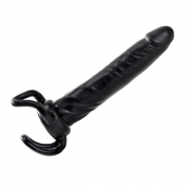 Чёрная насадка-фаллос для двойного проникновения INFLATABLE DILDO SLIM DONG  - 13,5 см. - Toyz4lovers - в Кургане купить с доставкой