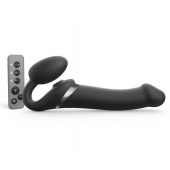 Черный безремневой страпон Multi Orgasm Size L с клиторальной стимуляцией - Strap-on-me - купить с доставкой в Кургане