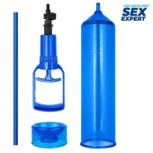Синяя вакуумная помпа с уплотнительной насадкой - Sex Expert - в Кургане купить с доставкой