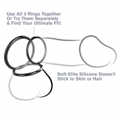 Набор из трех черных эрекционных колец Silicone 3-Ring Stamina Set - Pipedream - в Кургане купить с доставкой