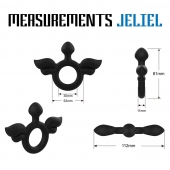 Черное эрекционное кольцо с крыльями Rooster Jeliel Angel - Velv or - в Кургане купить с доставкой