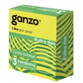 Ультратонкие презервативы Ganzo Ultra thin - 3 шт. - Ganzo - купить с доставкой в Кургане