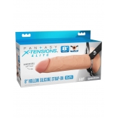 Полый страпон на ремнях 8’’ Hollow Silicone Strap-on - Pipedream - купить с доставкой в Кургане