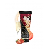 Массажный крем для тела с ароматом клубники и шампанского Sparkling Strawberry Wine - 200 мл. - Shunga - купить с доставкой в Кургане