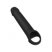 Черная насадка-удлинитель с вибрацией Vibrating Extender With Remote - Dream Toys - в Кургане купить с доставкой