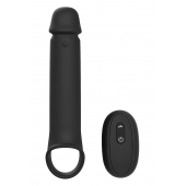 Черная насадка-удлинитель с вибрацией Vibrating Extender With Remote - Dream Toys - в Кургане купить с доставкой