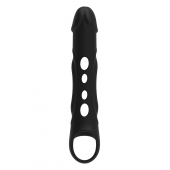 Черная насадка-удлинитель Vibrating Extender With Remote с вибрацией - Dream Toys - в Кургане купить с доставкой