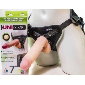 Страпон-унисекс с двумя насадками UNI strap 7  Harness - 19 и 16 см. - LOVETOY (А-Полимер) - купить с доставкой в Кургане