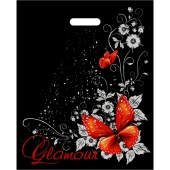 Черный пакет Glamour с вырубной ручкой (38х47 см) - Сима-Ленд - купить с доставкой в Кургане