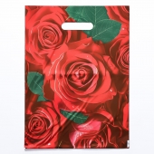 Пакет с цветочным принтом и вырубной ручкой (30х40 см) - Сима-Ленд - купить с доставкой в Кургане