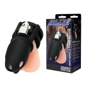 Черная клетка для пениса Silicone Small 2 in Cock Cage With Ball Divider - BlueLine - купить с доставкой в Кургане