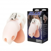 Белая клетка для пениса Silicone Small 2 in Cock Cage With Ball Divider - BlueLine - купить с доставкой в Кургане