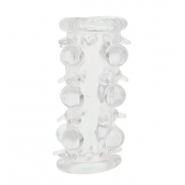 Прозрачная насадка на пенис с шипами и бугорками JELLY JOY LUST CLUSTER CLEAR - Dream Toys - в Кургане купить с доставкой