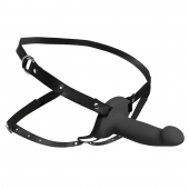 Черный полый страпон с вибрацией 2’’ Erection 28X Smooth Vibrating Silicone Penis Sheath - XR Brands - купить с доставкой в Кургане