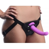 Лиловый поясной страпон Navigator Silicone G-Spot Dildo with Harness - 17,8 см. - XR Brands - купить с доставкой в Кургане
