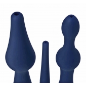 Набор из 3 универсальных насадок для анального душа Universal 3 Piece Silicone Enema Attachment Set - XR Brands - купить с доставкой в Кургане