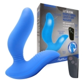 Синий вибромассажер простаты 3,5’’ Remote Control Curve P-spot Massager - 12 см. - Erokay - в Кургане купить с доставкой