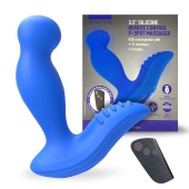 Синий вибромассажер простаты 3,5’’ Remote Control P-spot Massager - 12,5 см. - Erokay - в Кургане купить с доставкой