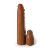 Коричневая насадка на член 2  Silicone X-tension - 20,3 см. - Pipedream - в Кургане купить с доставкой