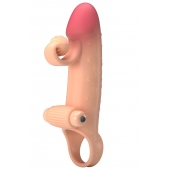 Телесная вибронасадка на пенис с подхватом мошонки - 20 см. - Baile - в Кургане купить с доставкой