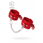 Красные мягкие кожаные оковы с люверсами - Pecado - купить с доставкой в Кургане