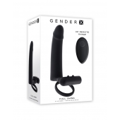 Черная вибронасадка для двойного проникновения Full Swing - Gender X - купить с доставкой в Кургане