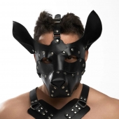 Черная кожаная маска «Собака» - Crazy Handmade - купить с доставкой в Кургане
