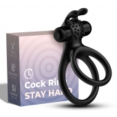 Черное эрекционное виброкольцо с подхватом мошонки Stay Hard - Boys of Toys - в Кургане купить с доставкой
