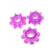 Набор из 3 лиловых эрекционных колец различной формы - Erowoman-Eroman - в Кургане купить с доставкой
