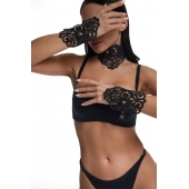 Фигурный набор для БДСМ-игр с узорами и золотистой фурнитурой - Crazy Handmade - купить с доставкой в Кургане