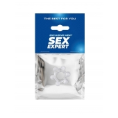 Прозрачное эластичное эрекционное кольцо с 6 шариками - Sex Expert - в Кургане купить с доставкой