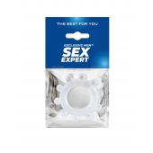 Прозрачное эрекционное кольцо со стимулирующими шариками - Sex Expert - в Кургане купить с доставкой