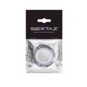 Эластичное эрекционное колечко с черными «ресничками» - Sextaz - в Кургане купить с доставкой