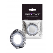 Эластичное эрекционное колечко с черными «ресничками» - Sextaz - в Кургане купить с доставкой