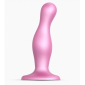 Розовая насадка Strap-On-Me Dildo Plug Curvy size M - Strap-on-me - купить с доставкой в Кургане