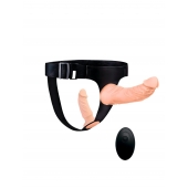 Женский страпон с 2 насадками, вибрацией и пультом ДУ - Erowoman-Eroman - купить с доставкой в Кургане