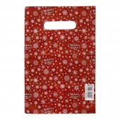 Красный подарочный новогодний пакет с вырубной ручкой (20х30 см) - Сима-Ленд - купить с доставкой в Кургане