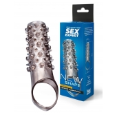 Дымчатая насадка на пенис с шипами и выпуклостями - 12 см. - Sex Expert - в Кургане купить с доставкой