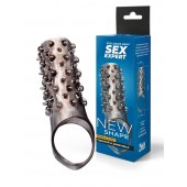 Дымчатая насадка на пенис с шипами и выпуклостями - 12,5 см. - Sex Expert - в Кургане купить с доставкой