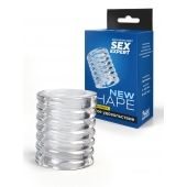 Прозрачная сквозная насадка на пенис с ребрышками - Sex Expert - в Кургане купить с доставкой