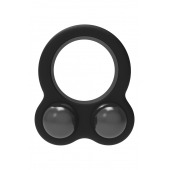 Черное эрекционное кольцо с утяжелителями Cockring Dual Weight - Dream Toys - в Кургане купить с доставкой