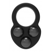 Черное эрекционное кольцо с утяжелителями - Dream Toys - в Кургане купить с доставкой