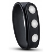 Черное эрекционное кольцо на кнопках - Blush Novelties - в Кургане купить с доставкой