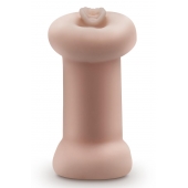 Телесный люминесцентный двусторонний мастурбатор Tasha - Blush Novelties - в Кургане купить с доставкой