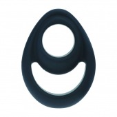 Черное эрекционное кольцо Double Ergo Silicone Cockring - Shots Media BV - в Кургане купить с доставкой