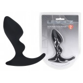Черная анальная пробка для массажа простаты Double Ripple Silicone Prostate Massager - Shots Media BV - в Кургане купить с доставкой