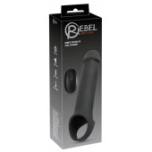 Черная вибронасадка для пениса с хомутом для мошонки и пультом ДУ Remote Controlled Penis Extension - Orion - в Кургане купить с доставкой