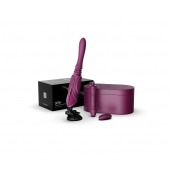 Фиолетовая секс-машина с функцией нагрева, насадками и присоской Sesh - Zalo - купить с доставкой в Кургане