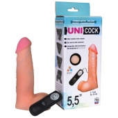 Фаллическая насадка Харнесс UNICOCK 5,5  с вибрацией - 17 см. - LOVETOY (А-Полимер) - купить с доставкой в Кургане